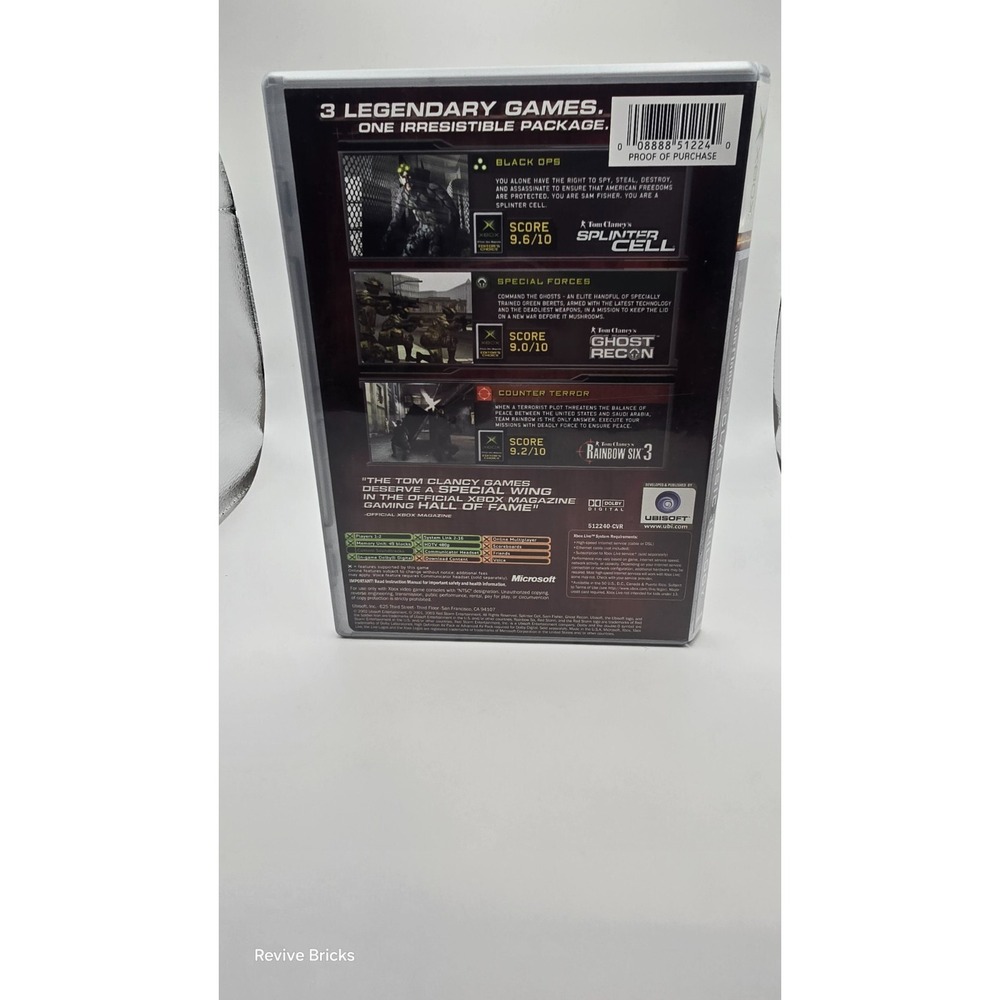 Tom Clancy's Classic Trilogy (Microsoft Xbox, 2004) CIB Complete Tested Working - Picture 10 of 11